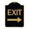 Signmission Designer Series Sign-Exit W/ Right Arrow, Black & Gold Aluminum Sign, 18" H, 24" L, BG-1824-24552 A-DES-BG-1824-24552 - alternate 1